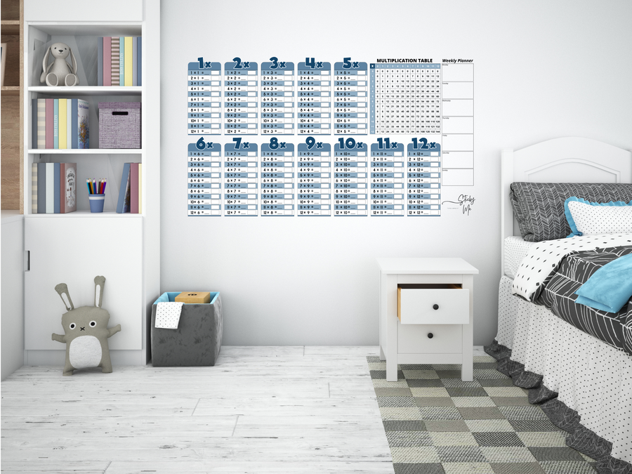 Sticky Multiplication Poster Blue